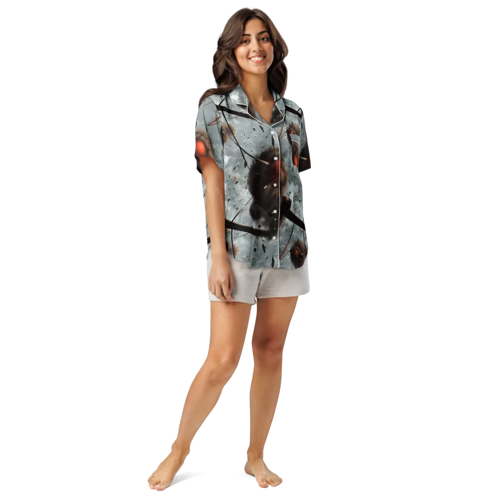 Celestial Collision on Women's Short Sleeve Pajama Top — Front