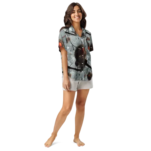 Celestial Collision on a Women's Short Sleeve Pajama Top