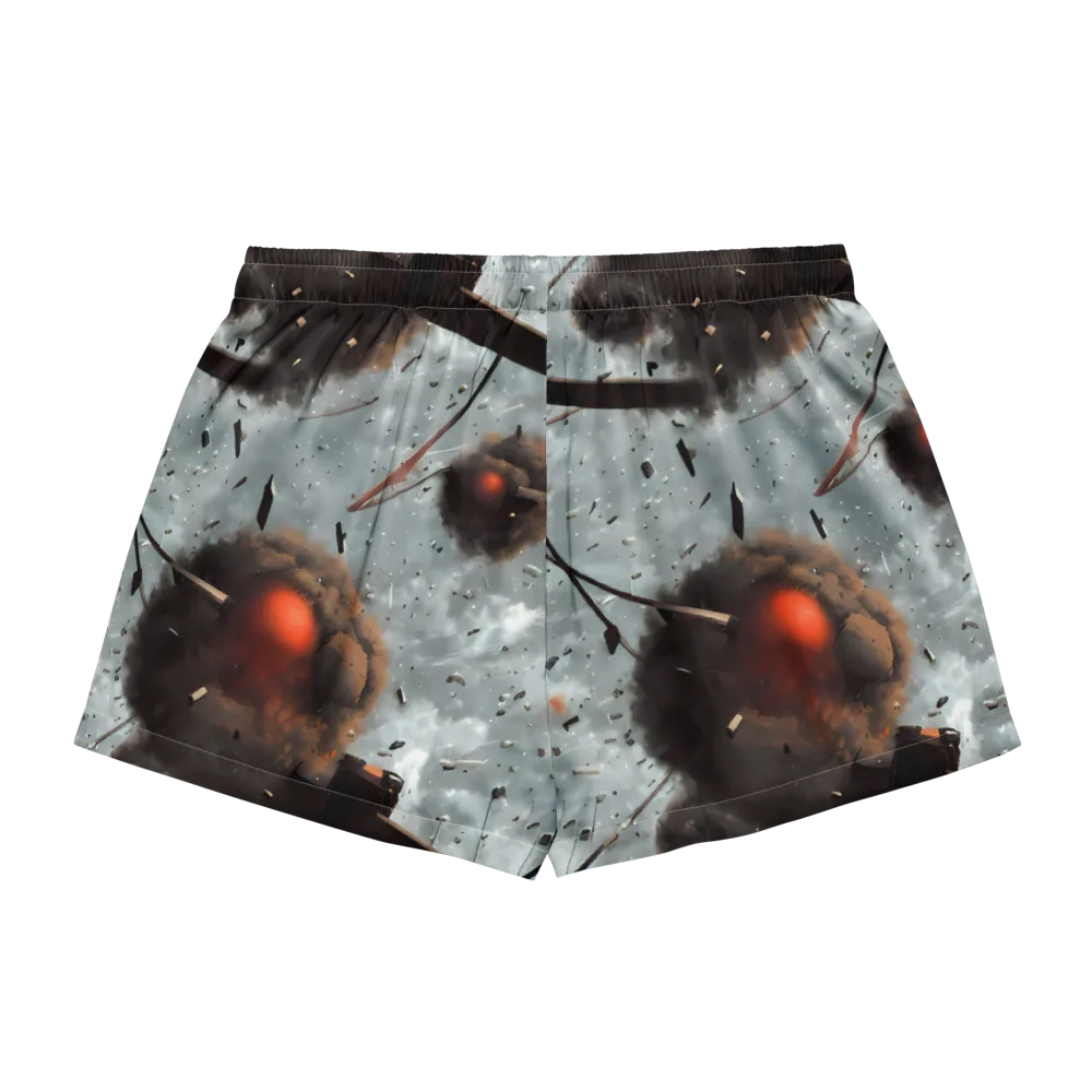 Celestial Collision on Women's Pajama Shorts — Back