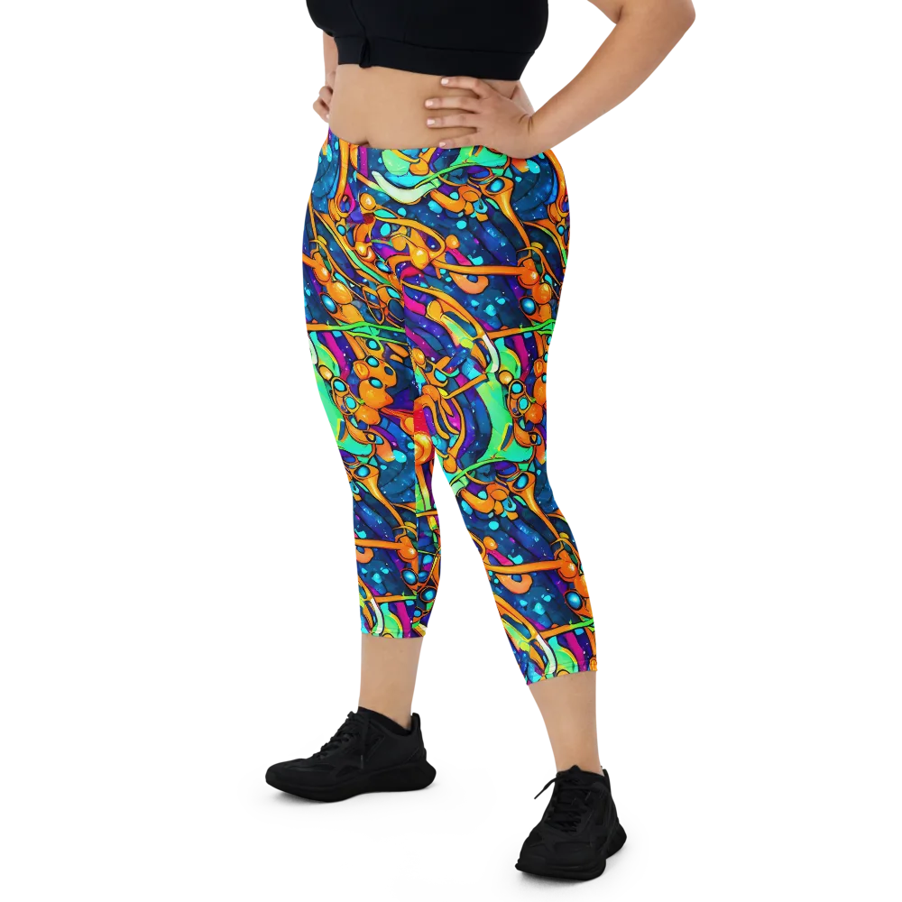 Iridescent Nebula on Capri Leggings — Front