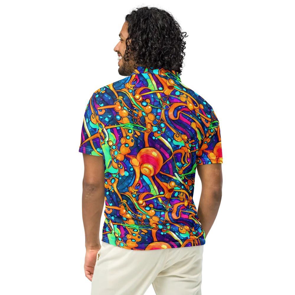 Iridescent Nebula on Men's Slim Fit Polo Shirt — Back