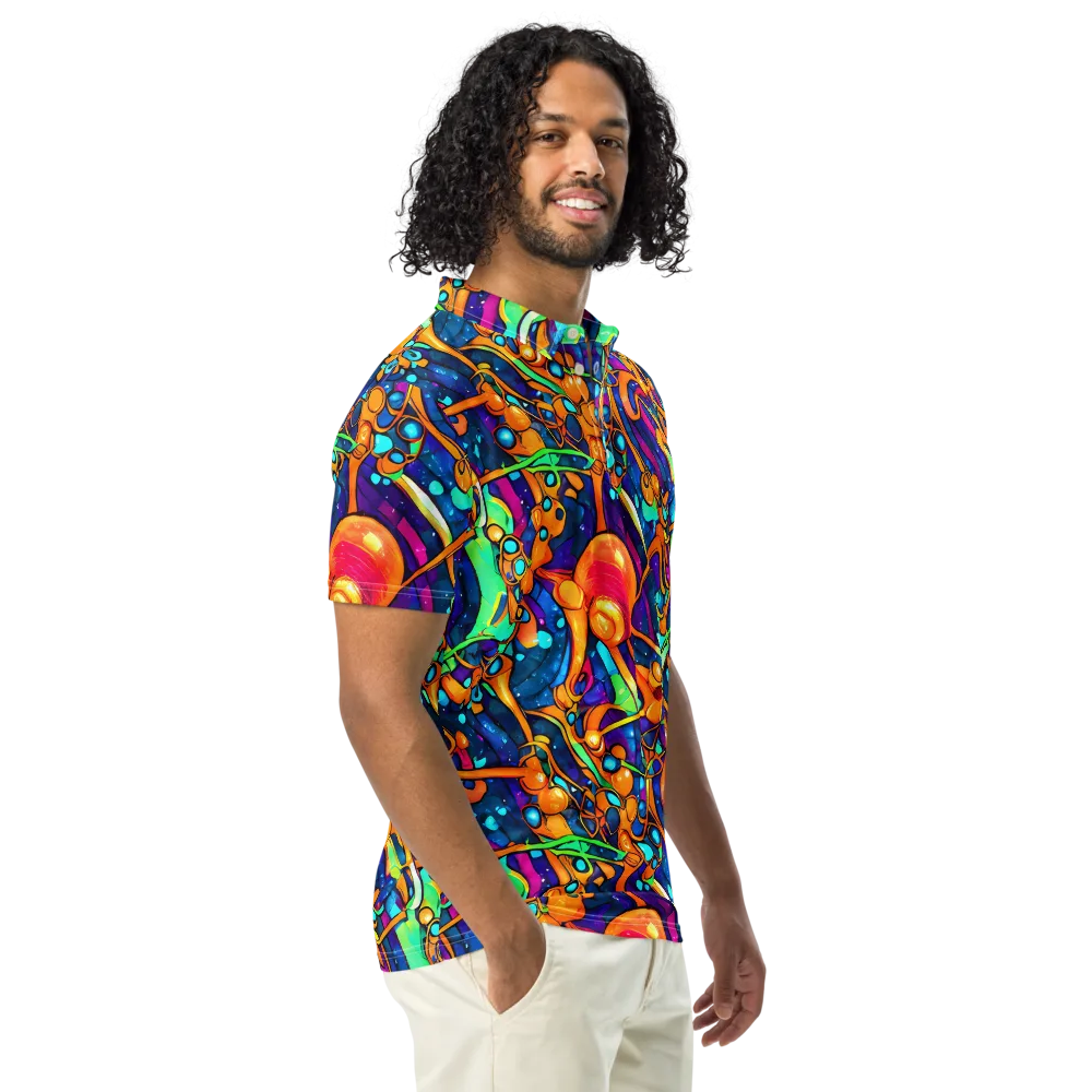 Iridescent Nebula on Men's Slim Fit Polo Shirt — Right Front