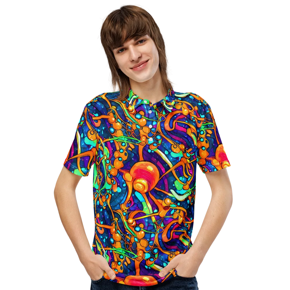 Iridescent Nebula on Men's Slim Fit Polo Shirt — Front