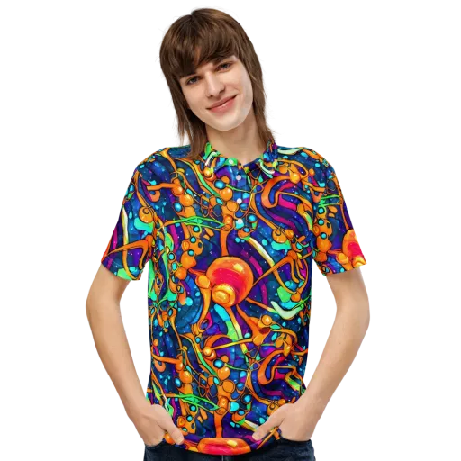 Iridescent Nebula on a Men's Slim Fit Polo Shirt