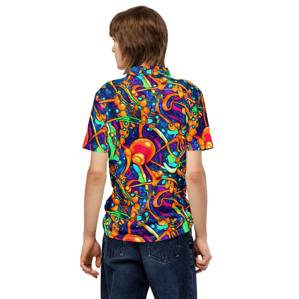 Iridescent Nebula on Men's Slim Fit Polo Shirt — Back