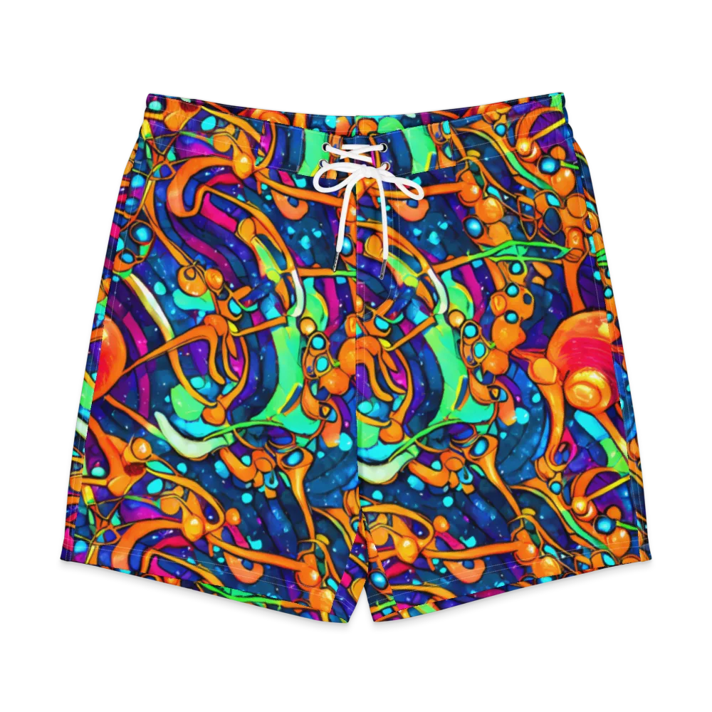 Iridescent Nebula on Men's Board Shorts — Front