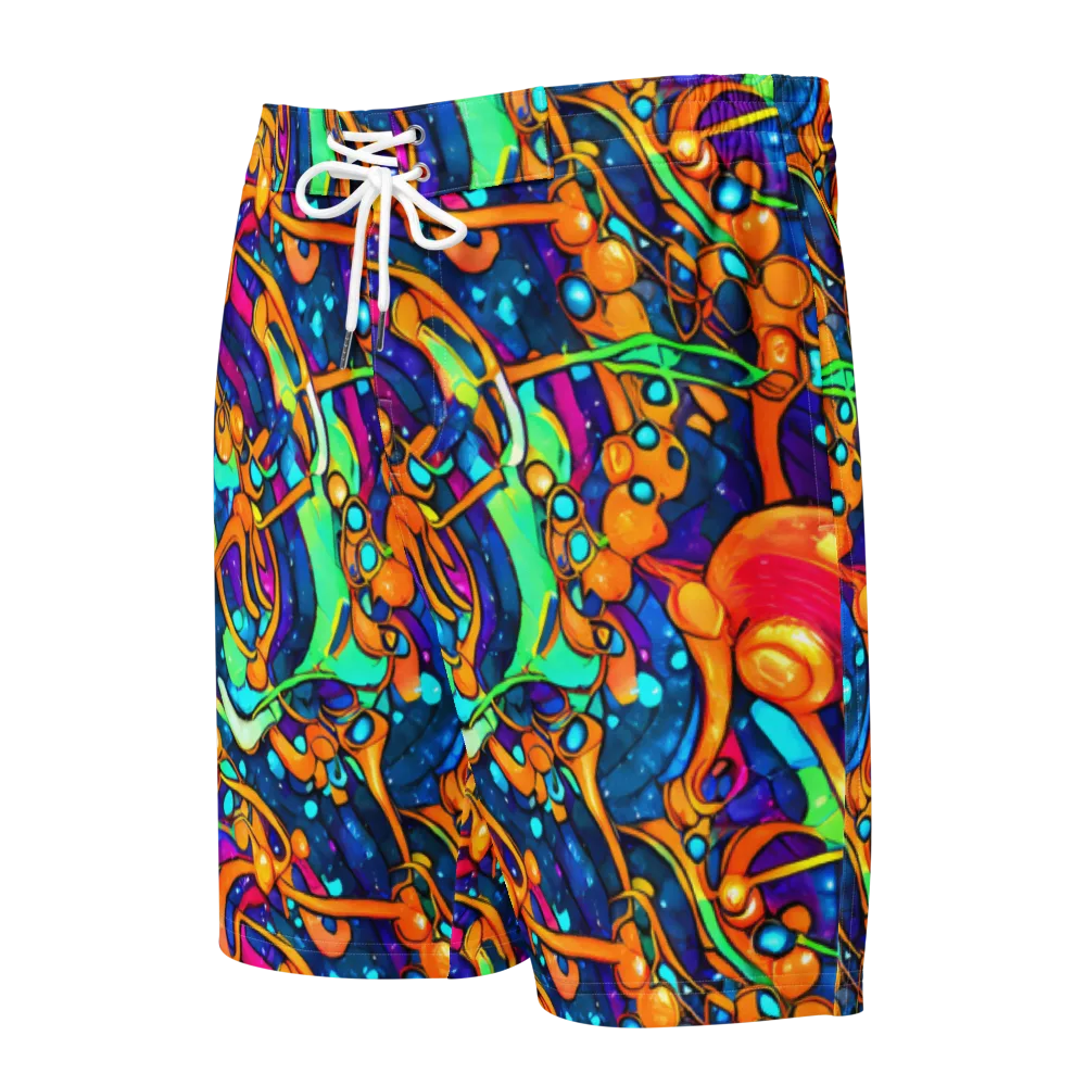 Iridescent Nebula on Men's Board Shorts — Front