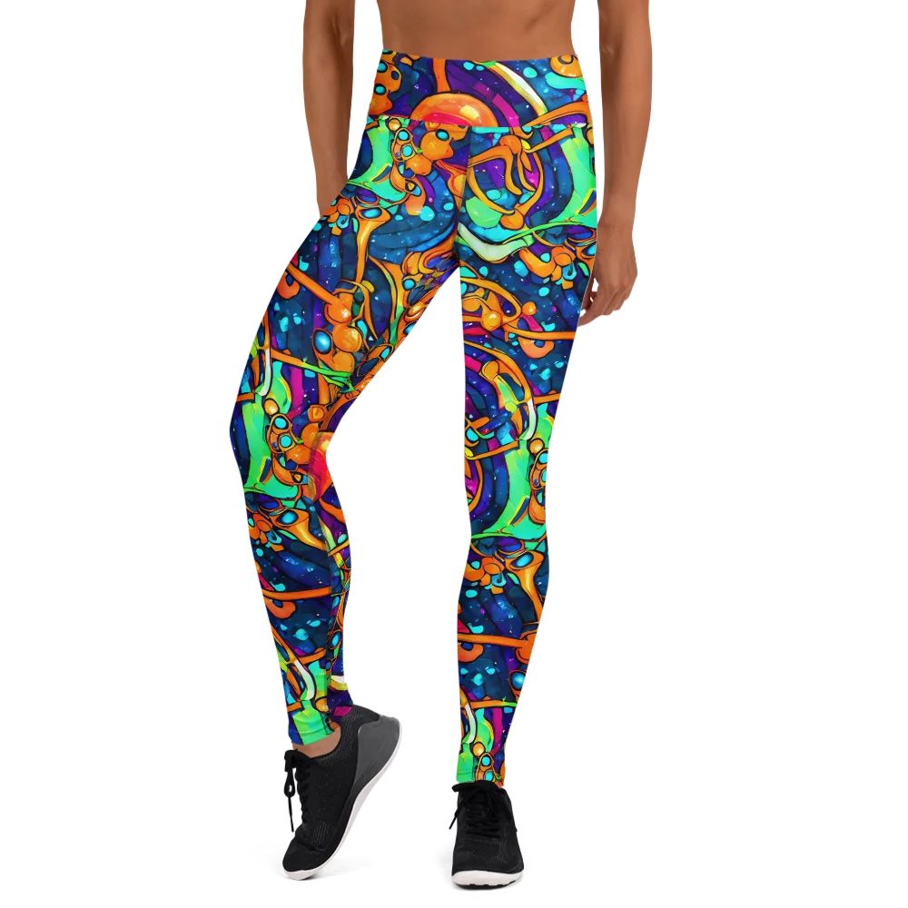 Iridescent Nebula on Yoga Leggings — Front