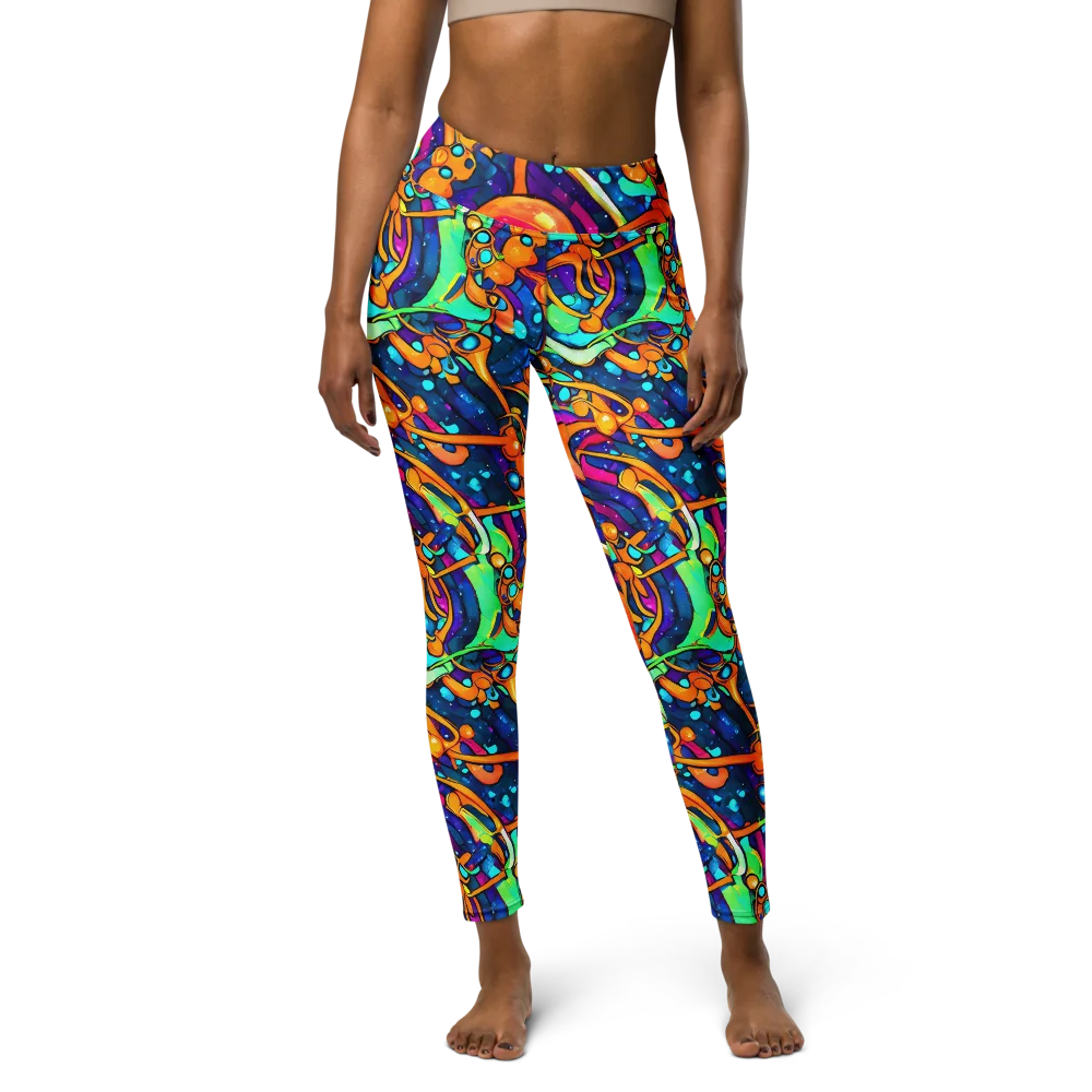 Iridescent Nebula on Yoga Leggings — Front