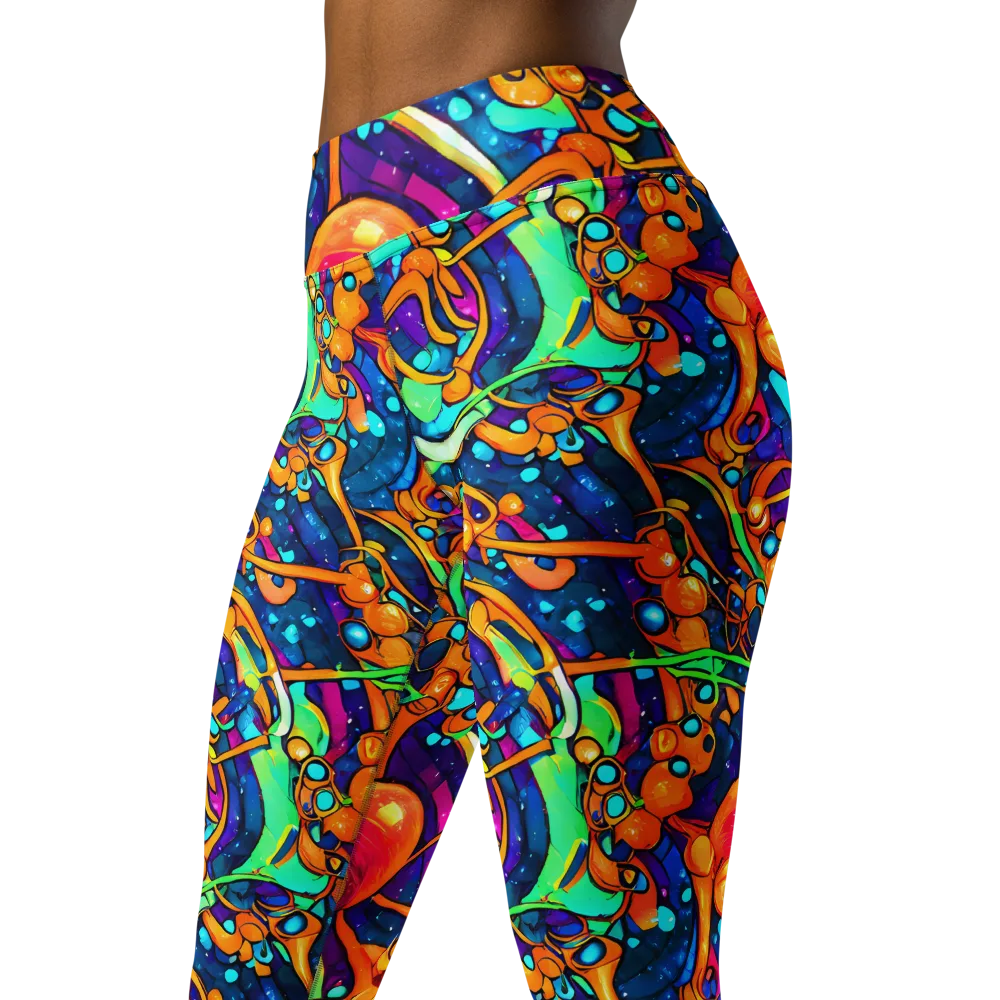 Iridescent Nebula on Yoga Leggings — Left Front