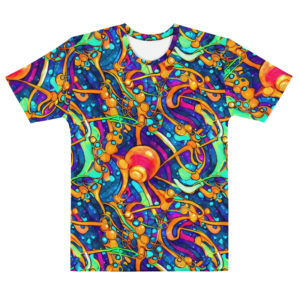 Iridescent Nebula on Men's Cotton Crew Neck T-Shirt — Front