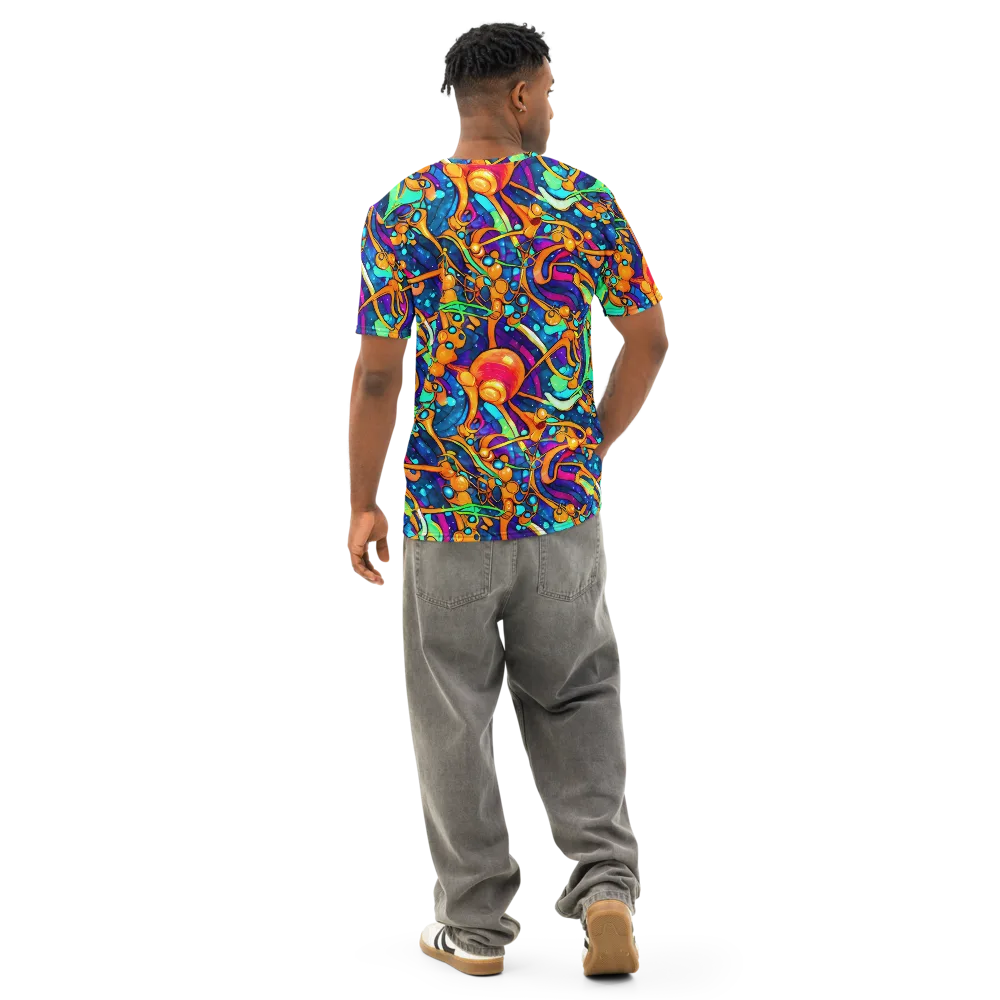 Iridescent Nebula on Men's Cotton Crew Neck T-Shirt — Back
