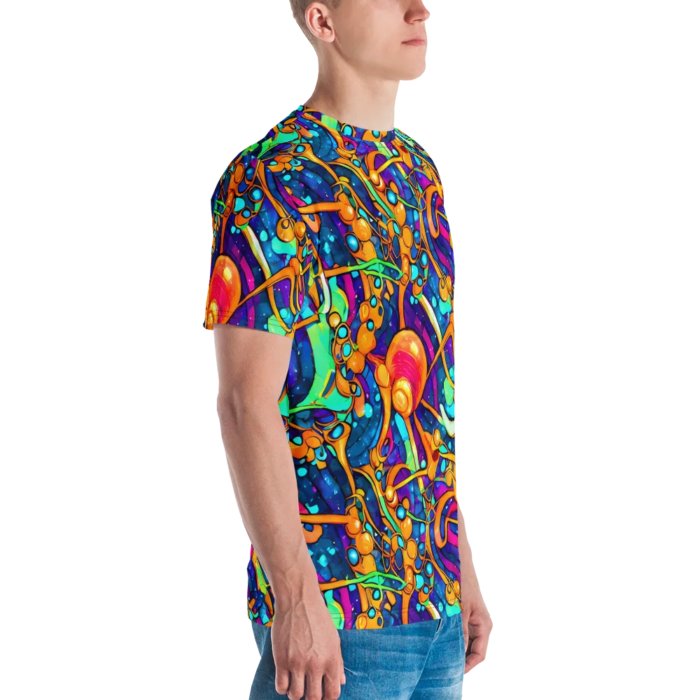 Iridescent Nebula on Men's Crew Neck T-Shirt — Right
