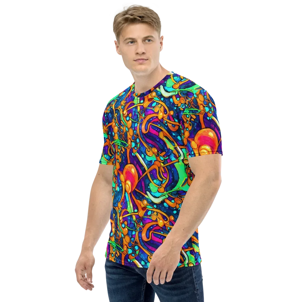Iridescent Nebula on Men's Crew Neck T-Shirt — Left