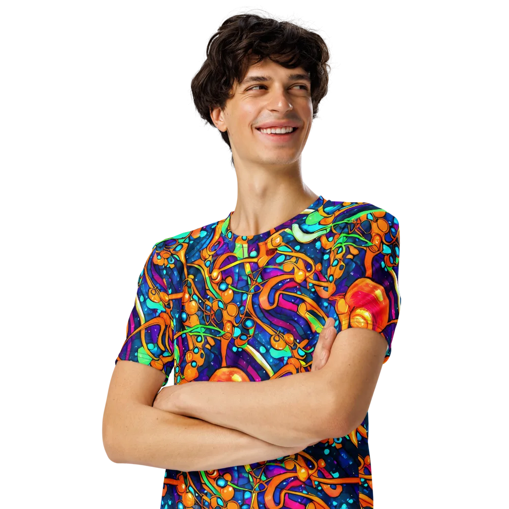 Iridescent Nebula on Men's Crew Neck T-Shirt — Left Front
