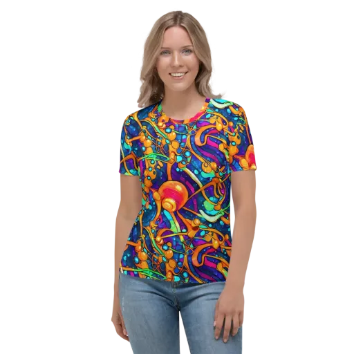 Iridescent Nebula on a Women's Crew Neck T-Shirt