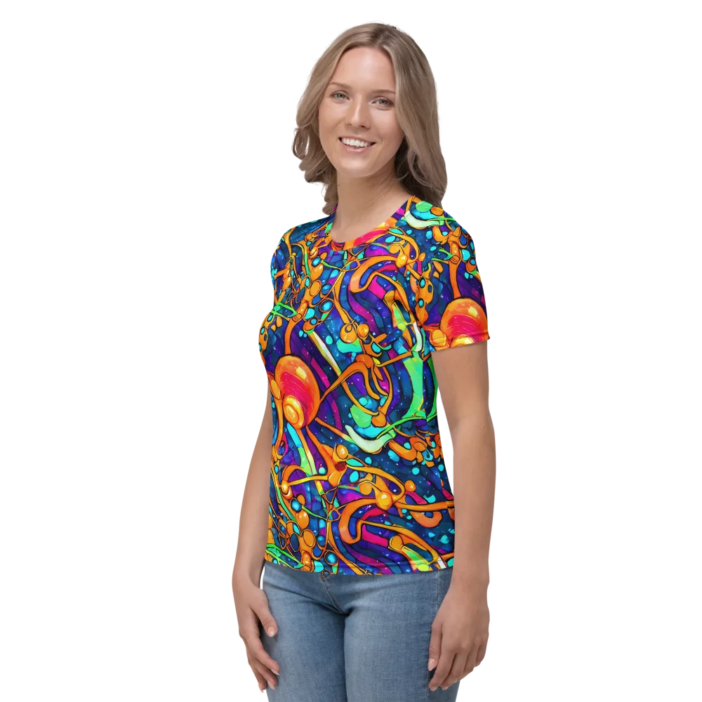 Iridescent Nebula on Women's Crew Neck T-Shirt — Left