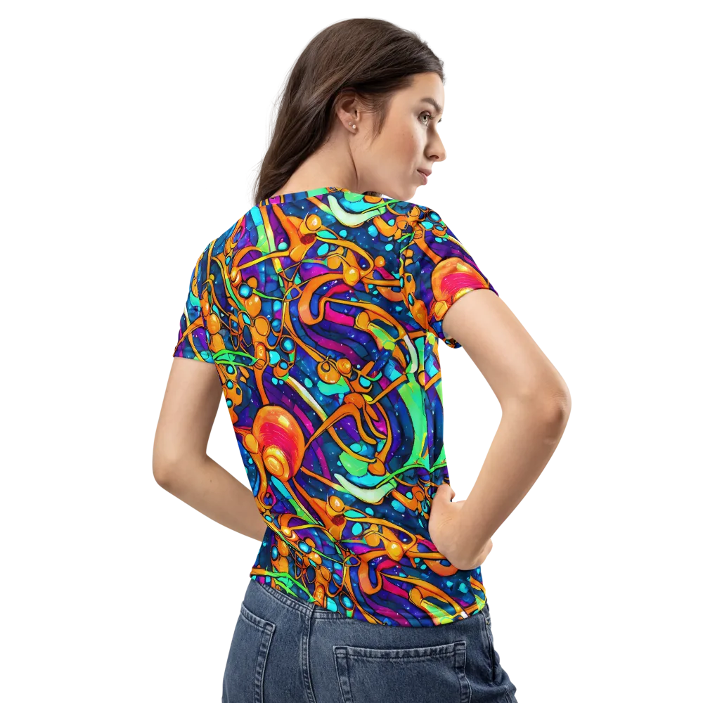 Iridescent Nebula on Women's Crew Neck T-Shirt — Back