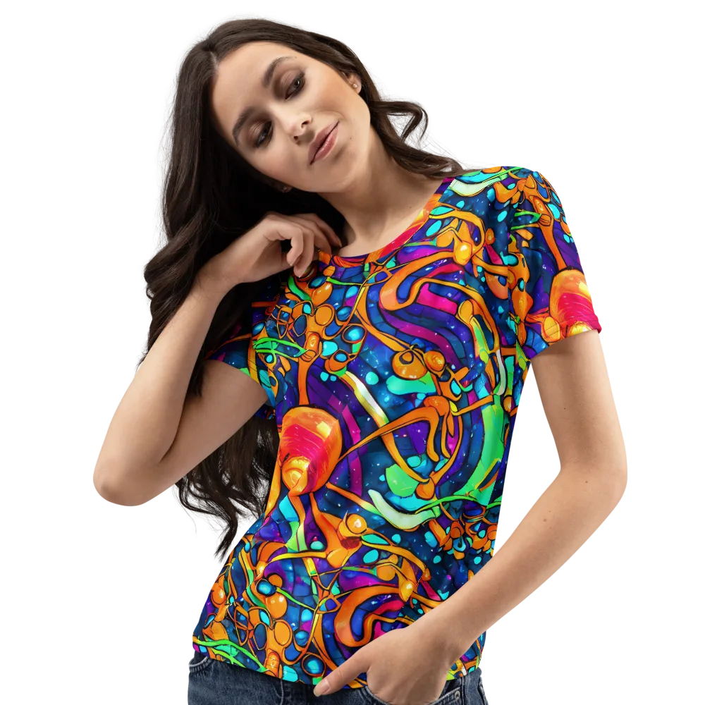 Iridescent Nebula on Women's Crew Neck T-Shirt — Left Front