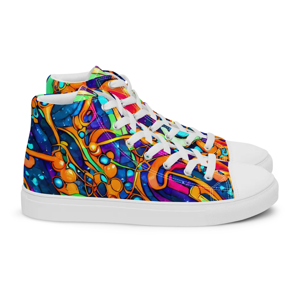 Iridescent Nebula on Women's High Top Canvas Shoes — Right
