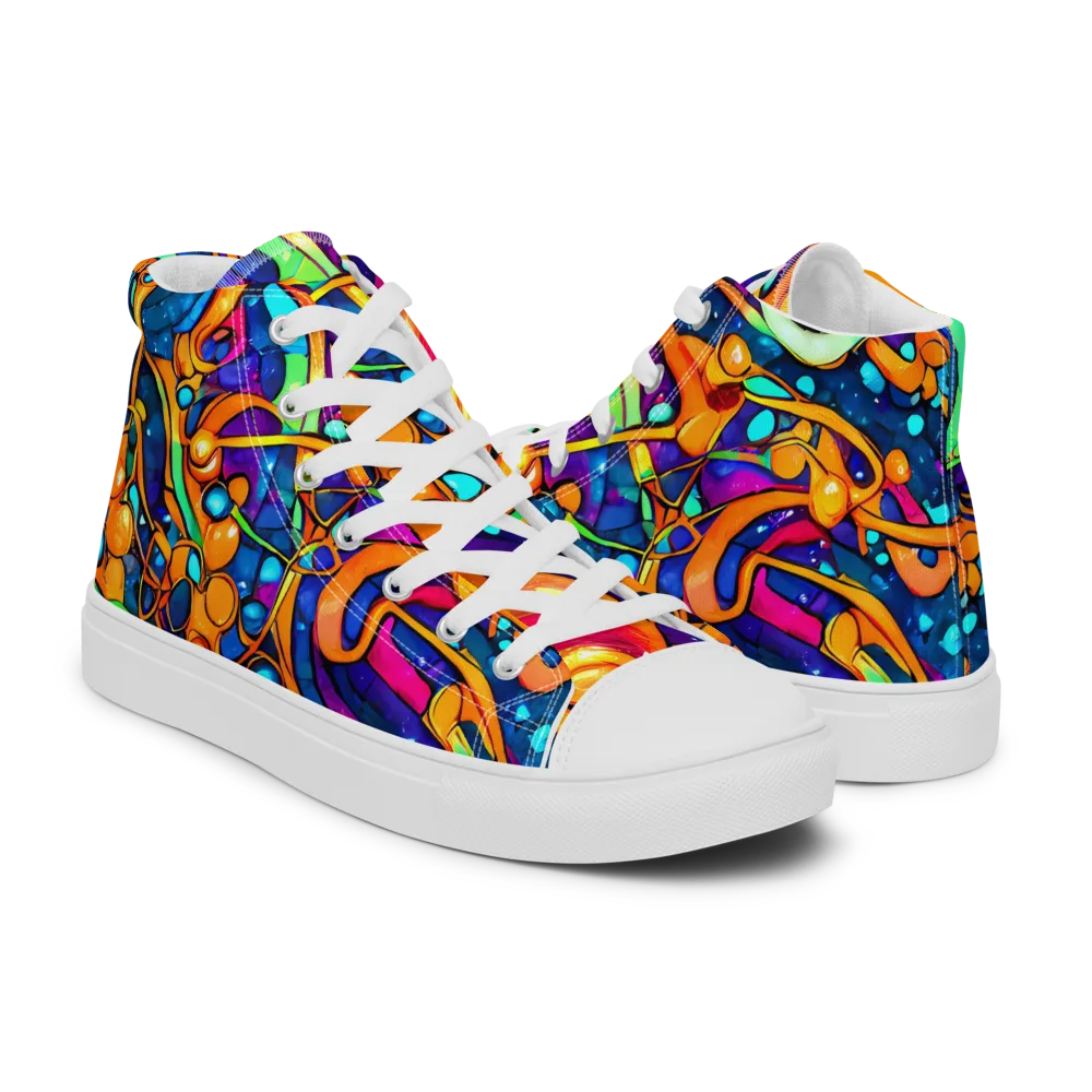 Iridescent Nebula on Women's High Top Canvas Shoes — Right