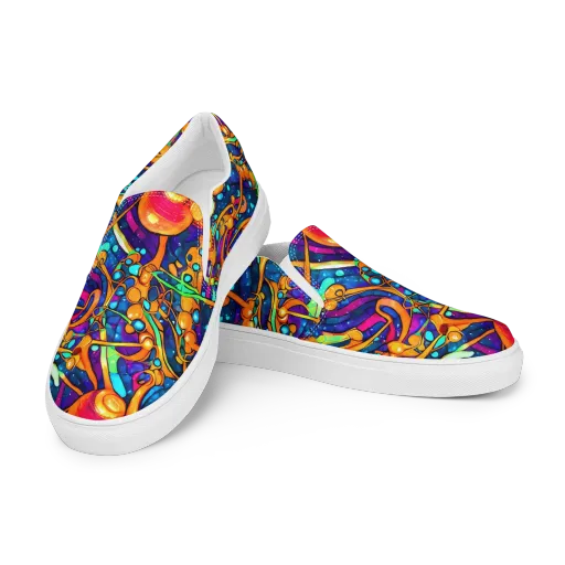 Iridescent Nebula on a Men's Slip-On Canvas Shoes