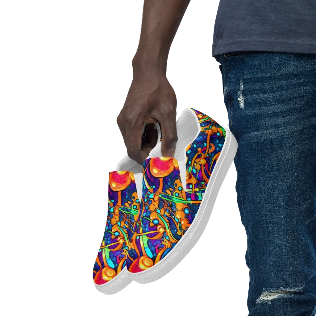 Iridescent Nebula on Men's Slip-On Canvas Shoes — Left Front