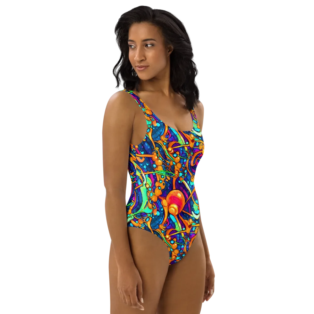 Iridescent Nebula on One-Piece Swimsuit — Right