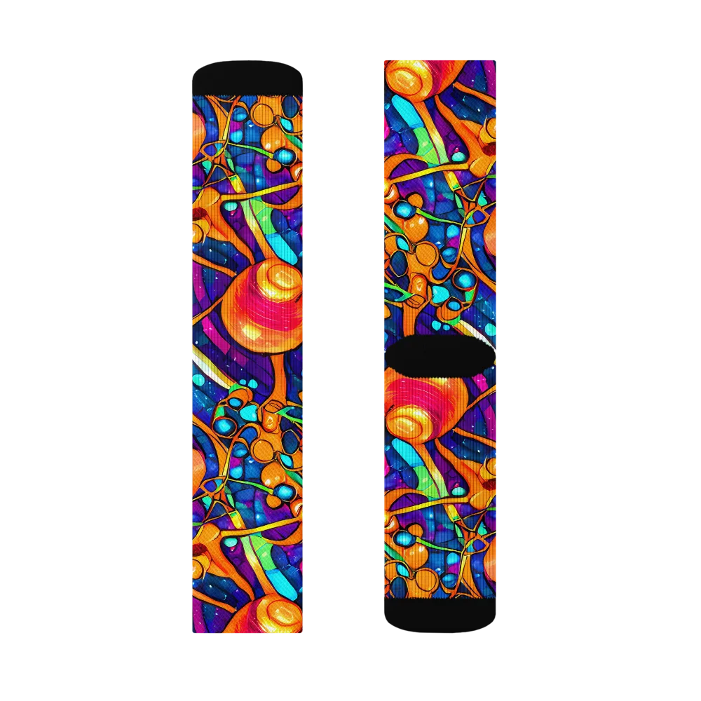 Iridescent Nebula on Socks — Right Sock