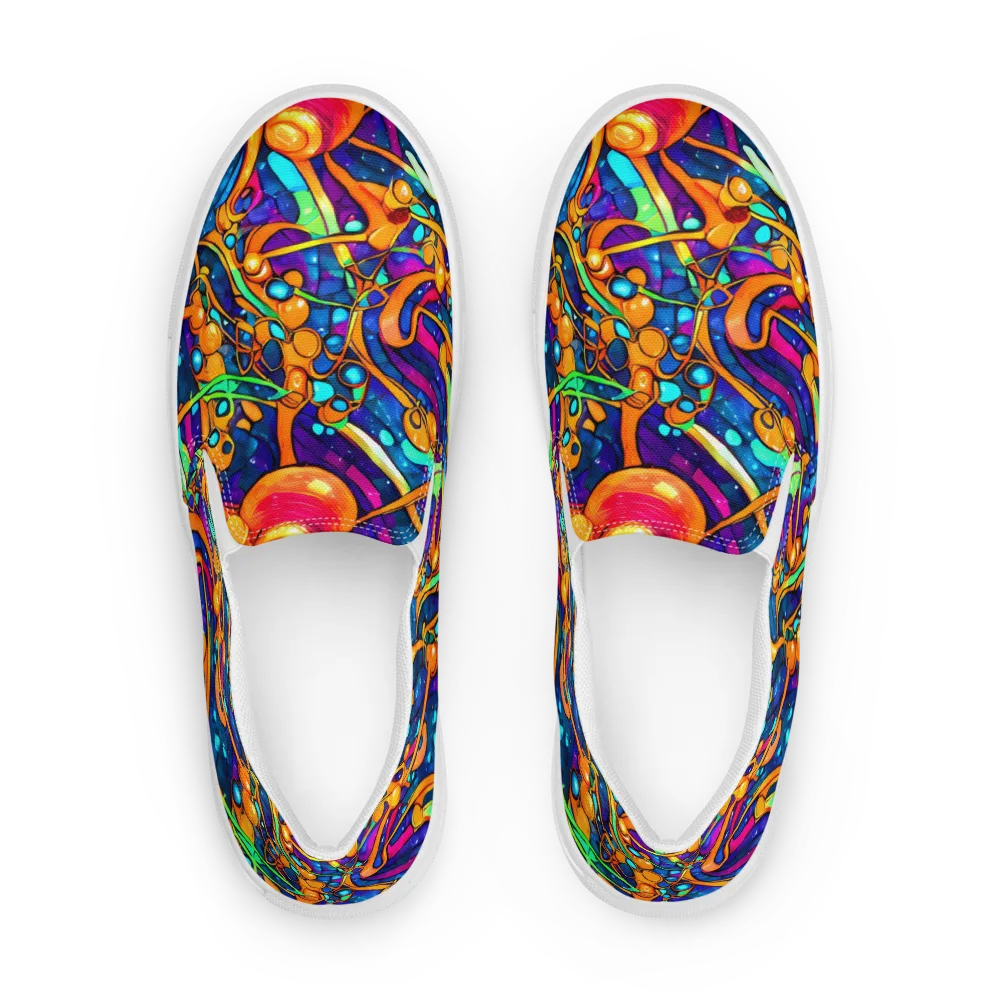 Iridescent Nebula on Women's Slip-On Canvas Shoes — Front