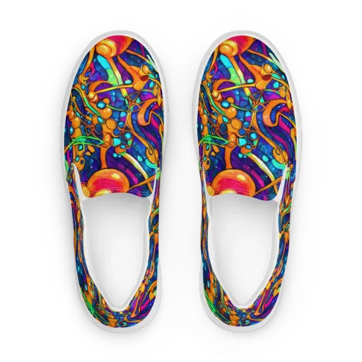 Iridescent Nebula on a Women's Slip-On Canvas Shoes
