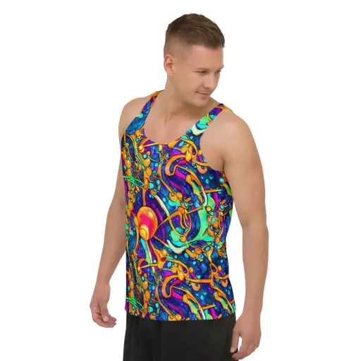 Iridescent Nebula on a Men's Tank Top
