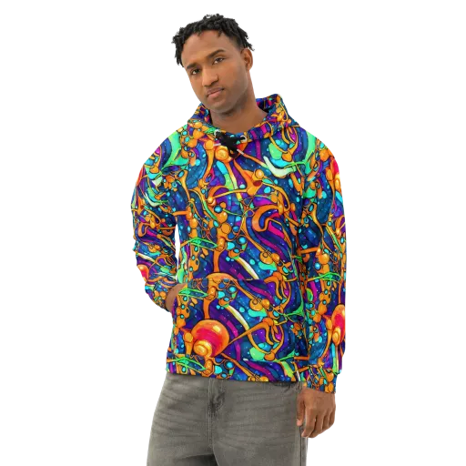 Iridescent Nebula on a Cotton Hoodie