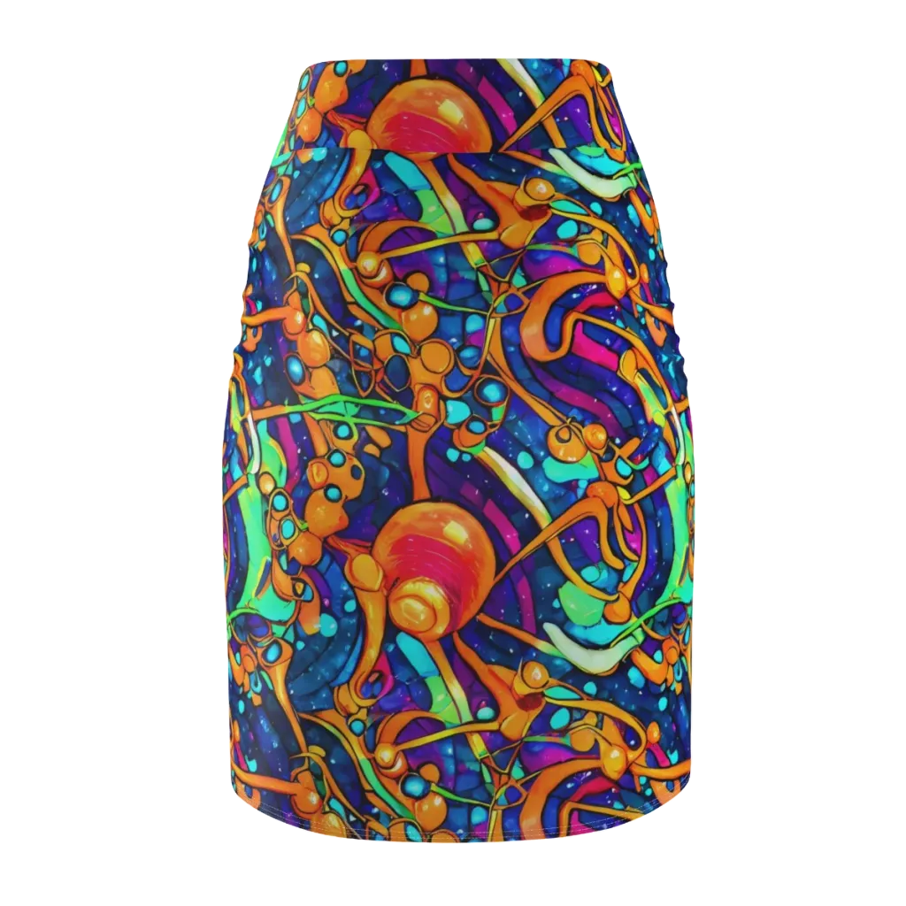 Iridescent Nebula on Pencil Skirt — Back