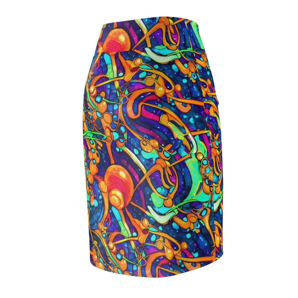 Iridescent Nebula on Pencil Skirt — Back Side