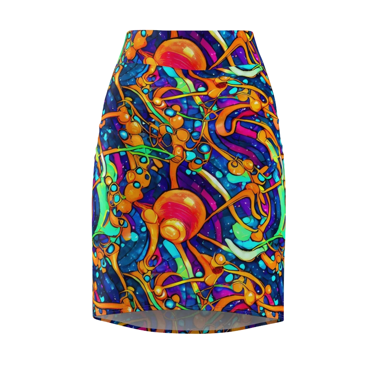 Iridescent Nebula on Pencil Skirt — Front