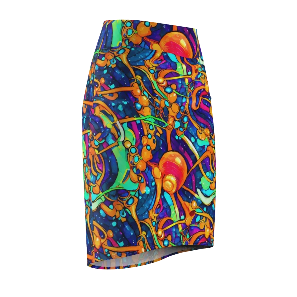 Iridescent Nebula on Pencil Skirt — Front Side