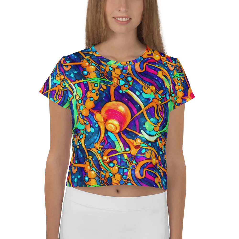 Iridescent Nebula on Crop Tee — Front