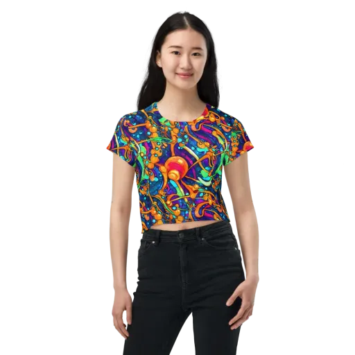 Iridescent Nebula on a Crop Tee