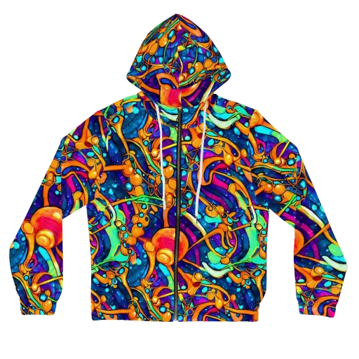 Iridescent Nebula on a Women's Full-Zip Hoodie