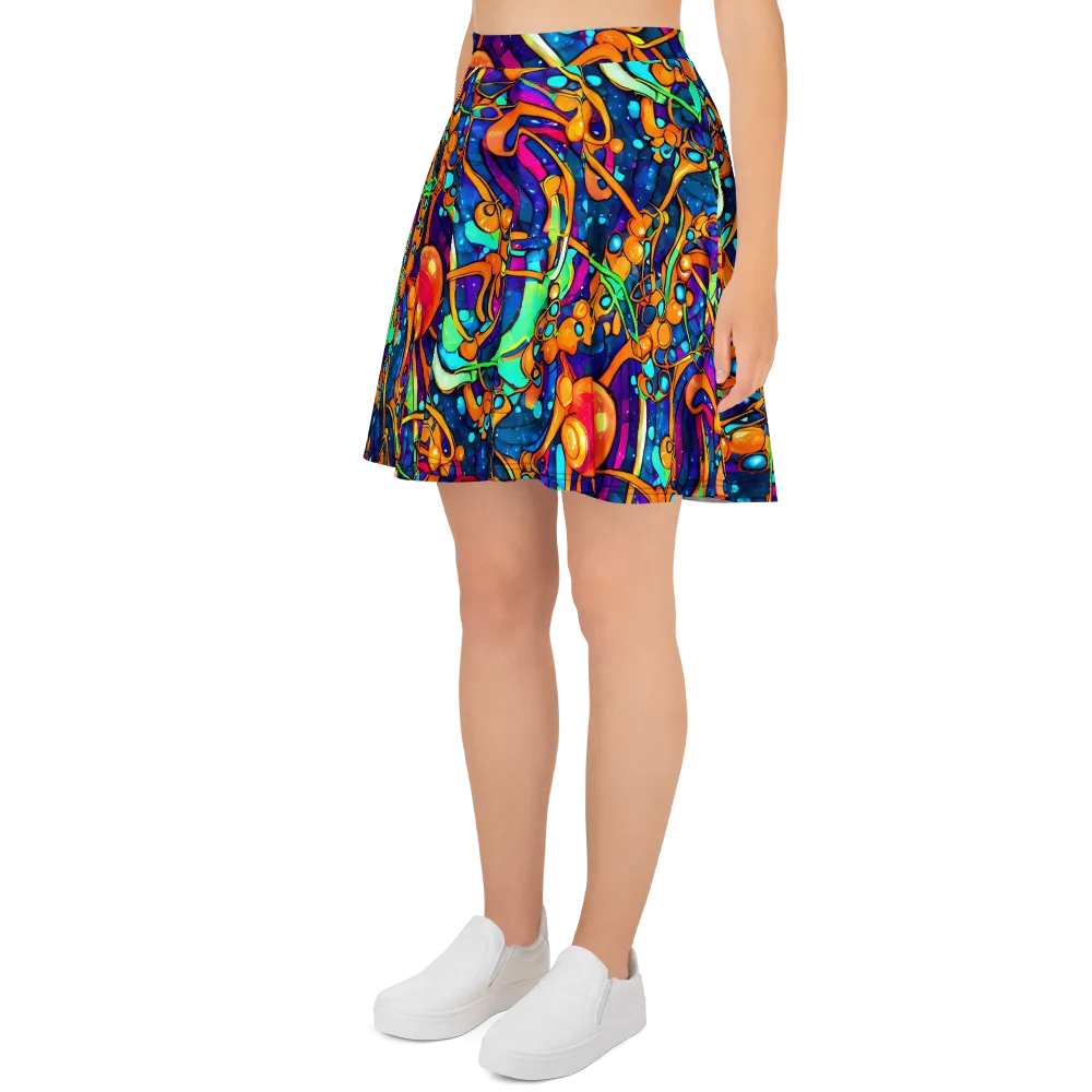 Iridescent Nebula on Skater Skirt — Left