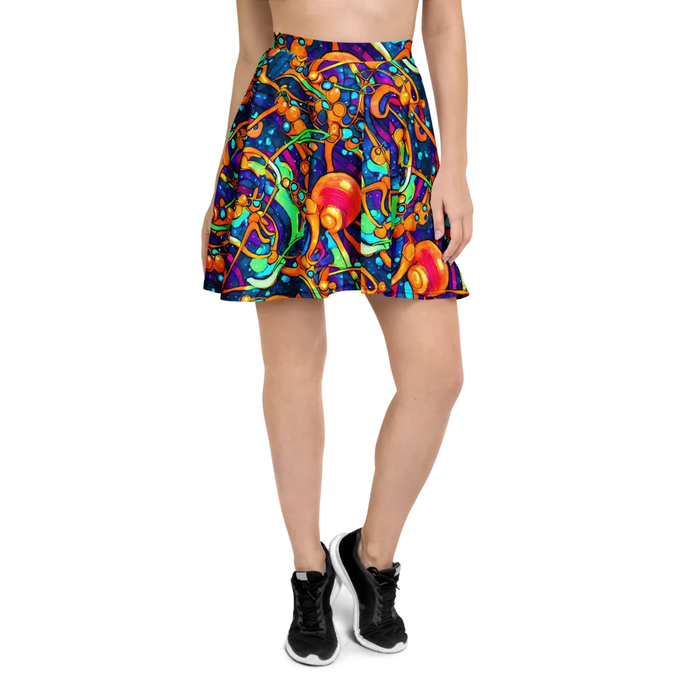 Iridescent Nebula on Skater Skirt — Front