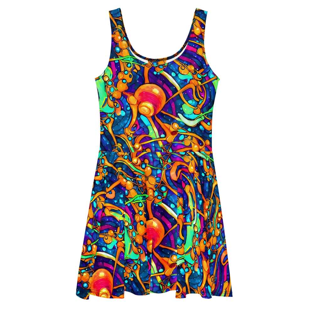 Iridescent Nebula on Skater Dress — Front