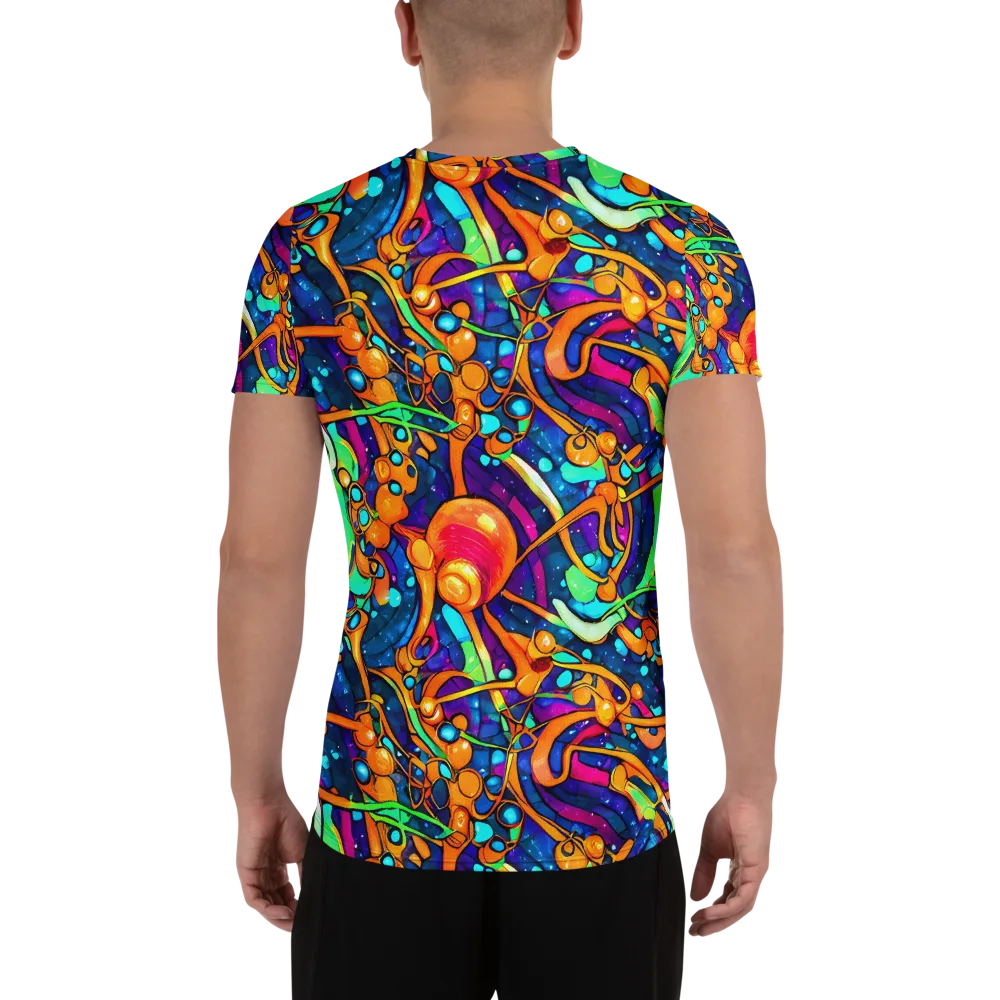 Iridescent Nebula on Men's Athletic T-Shirt — Back