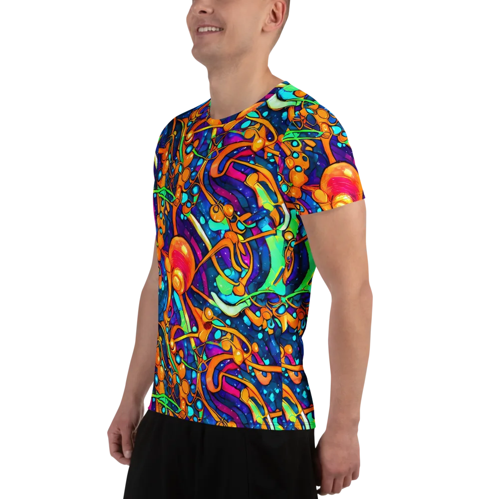 Iridescent Nebula on Men's Athletic T-Shirt — Left