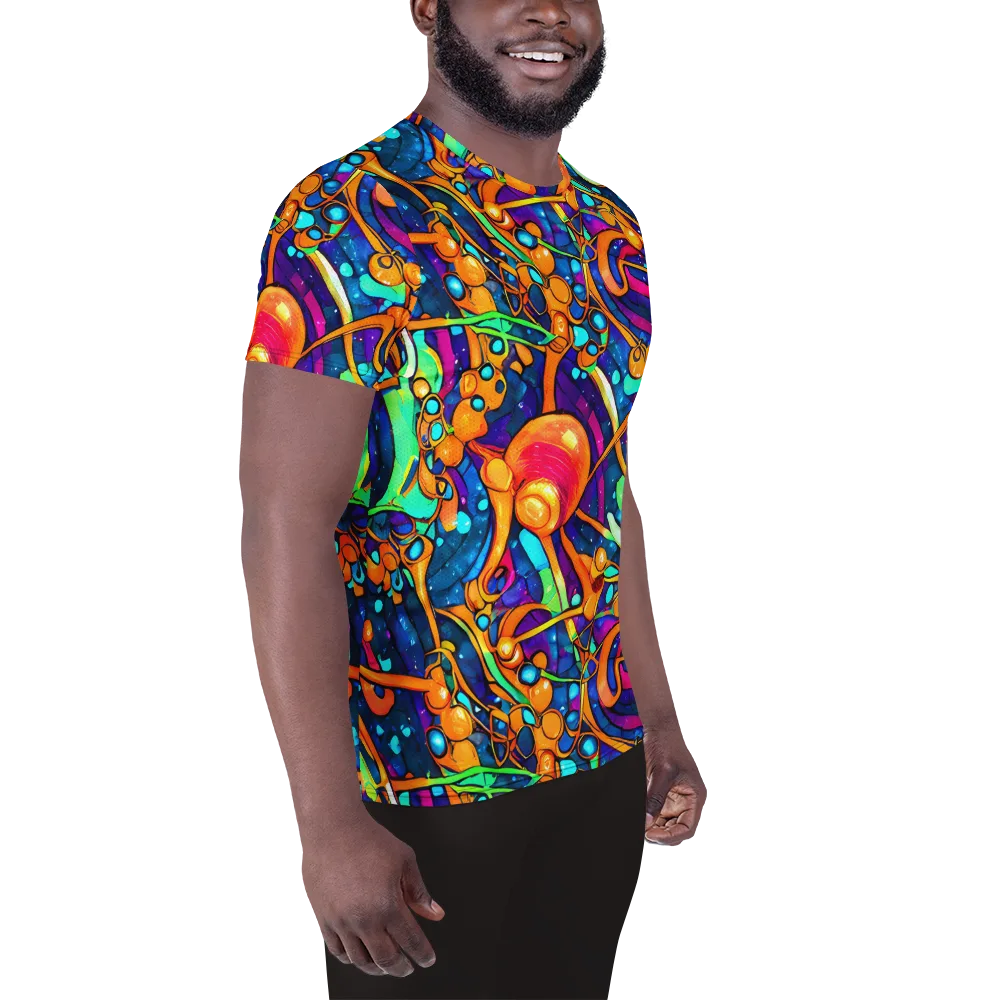 Iridescent Nebula on Men's Athletic T-Shirt — Right