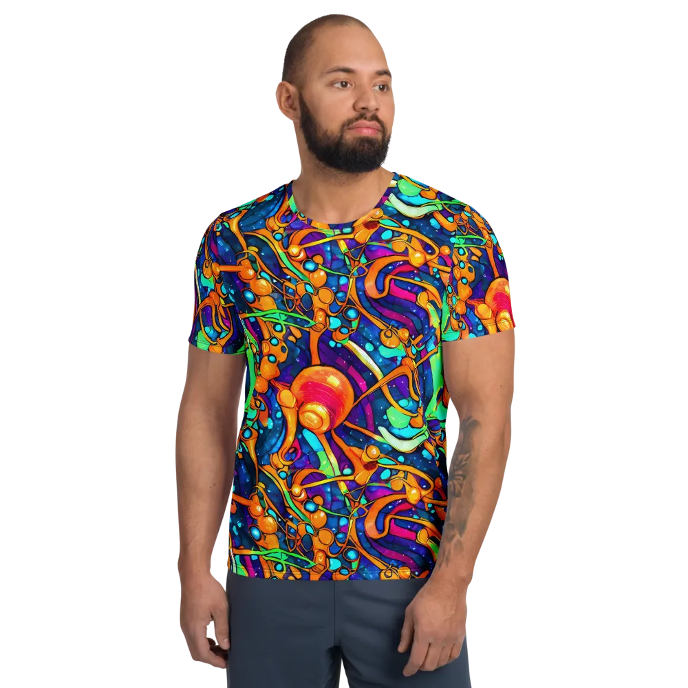 Iridescent Nebula on Men's Athletic T-Shirt — Front