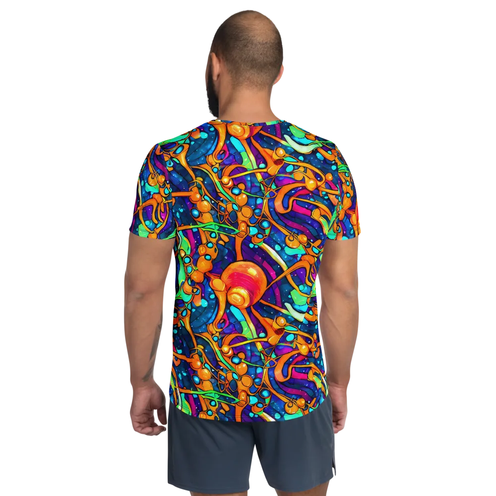 Iridescent Nebula on Men's Athletic T-Shirt — Back