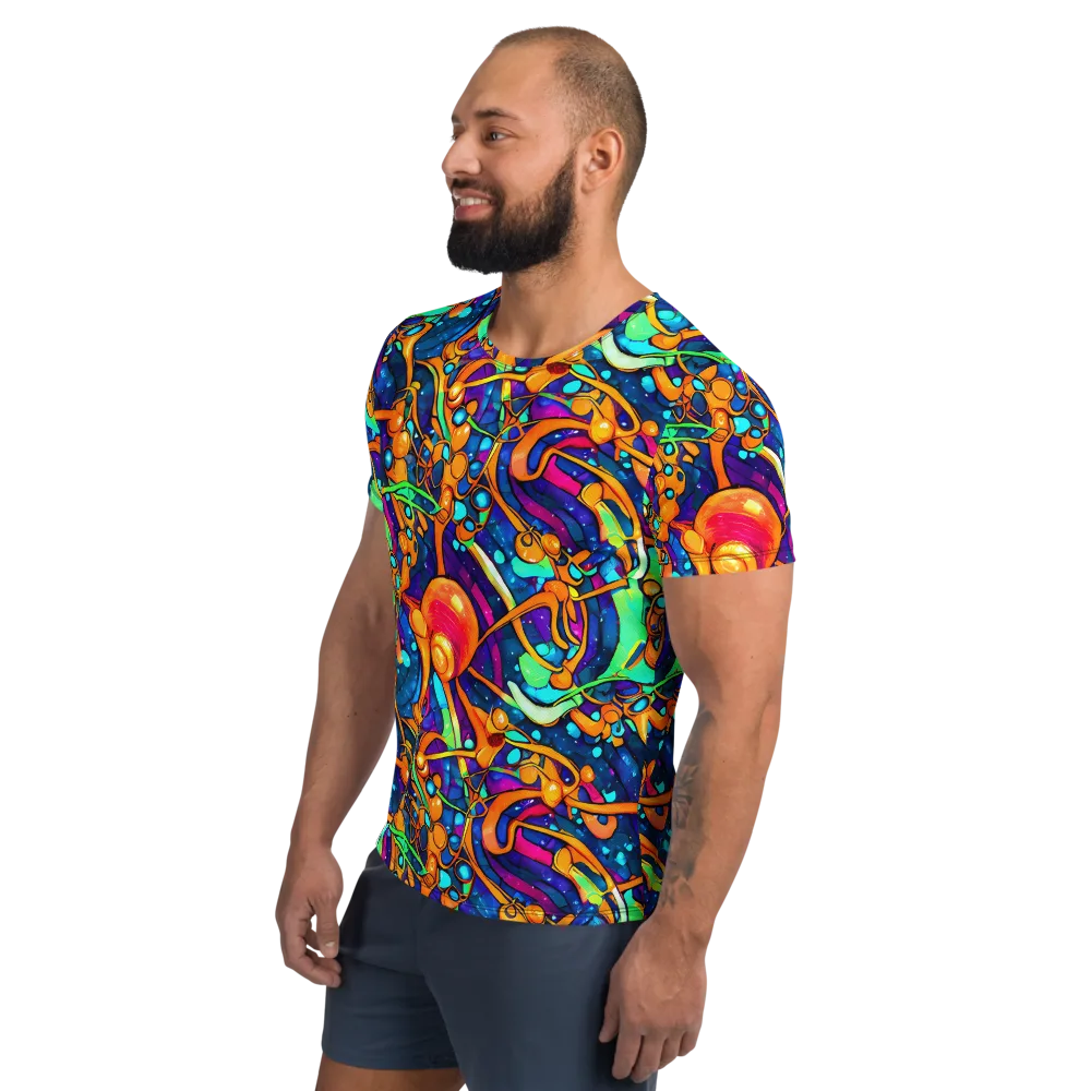 Iridescent Nebula on Men's Athletic T-Shirt — Left
