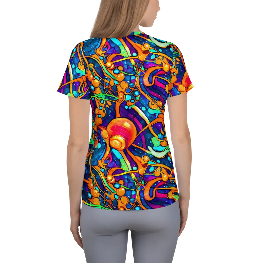 Iridescent Nebula on Women's Athletic T-Shirt — Back